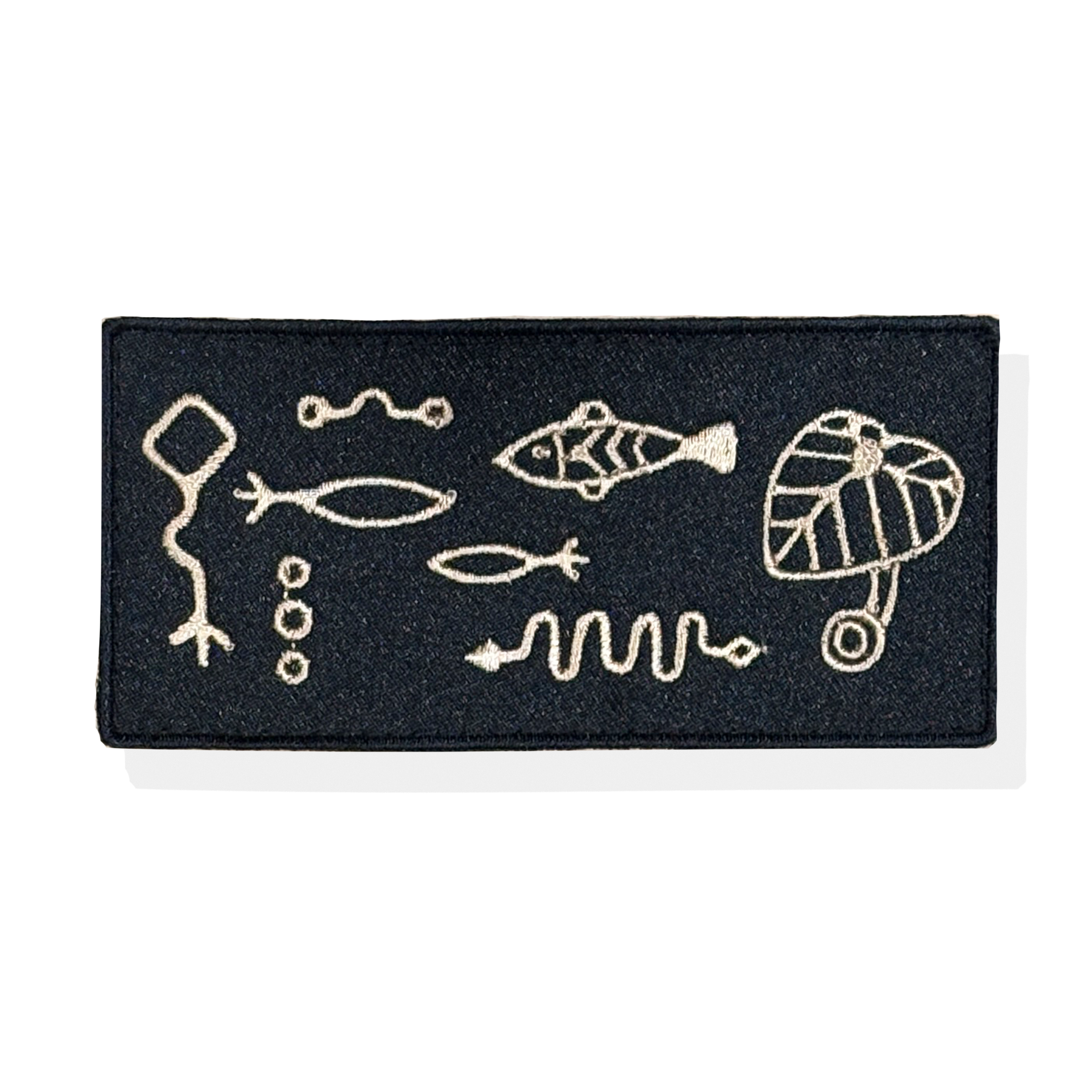 《線稿》刺繡魔鬼氈布章-長形