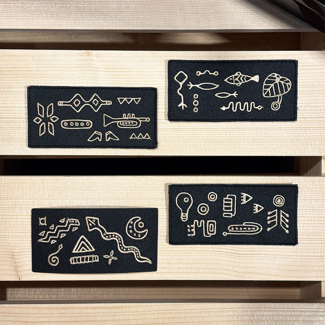 《線稿》刺繡魔鬼氈布章-長形