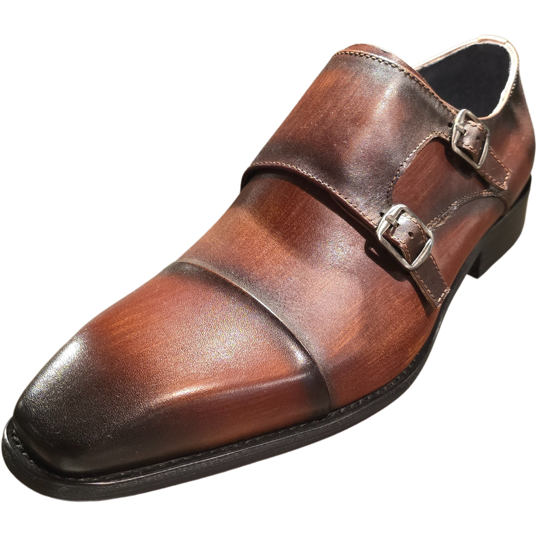 Revic 男裝皮鞋 |OF-40DT｜深啡色雙扣皮鞋