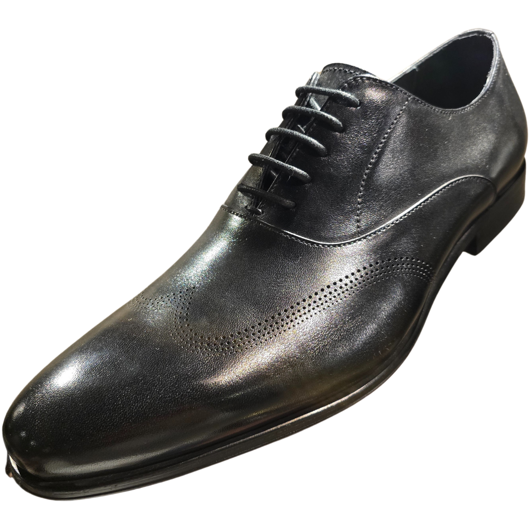 Revic 男裝皮鞋 | OF-45｜黑色雕花牛津皮鞋