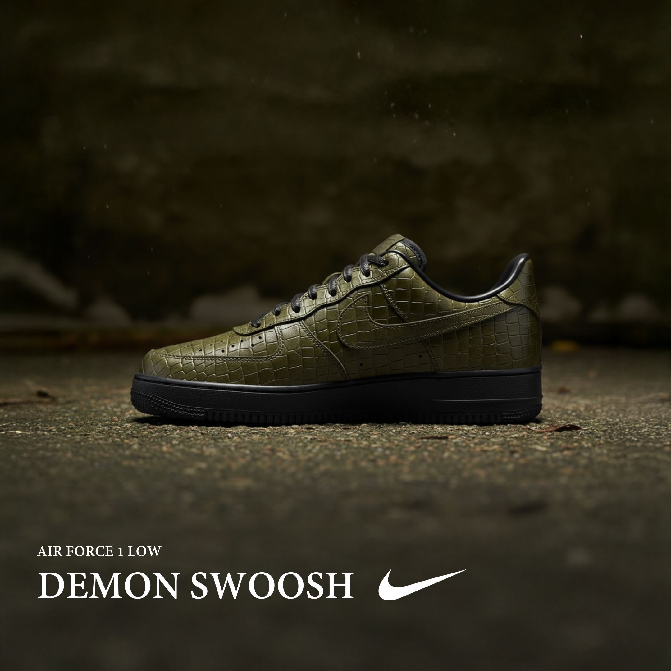 NICEDAY 代購 Nike Air Force 1 蛇紋 綠 深綠 蟒蛇 青竹絲 復古 亮面 IQ3370-325