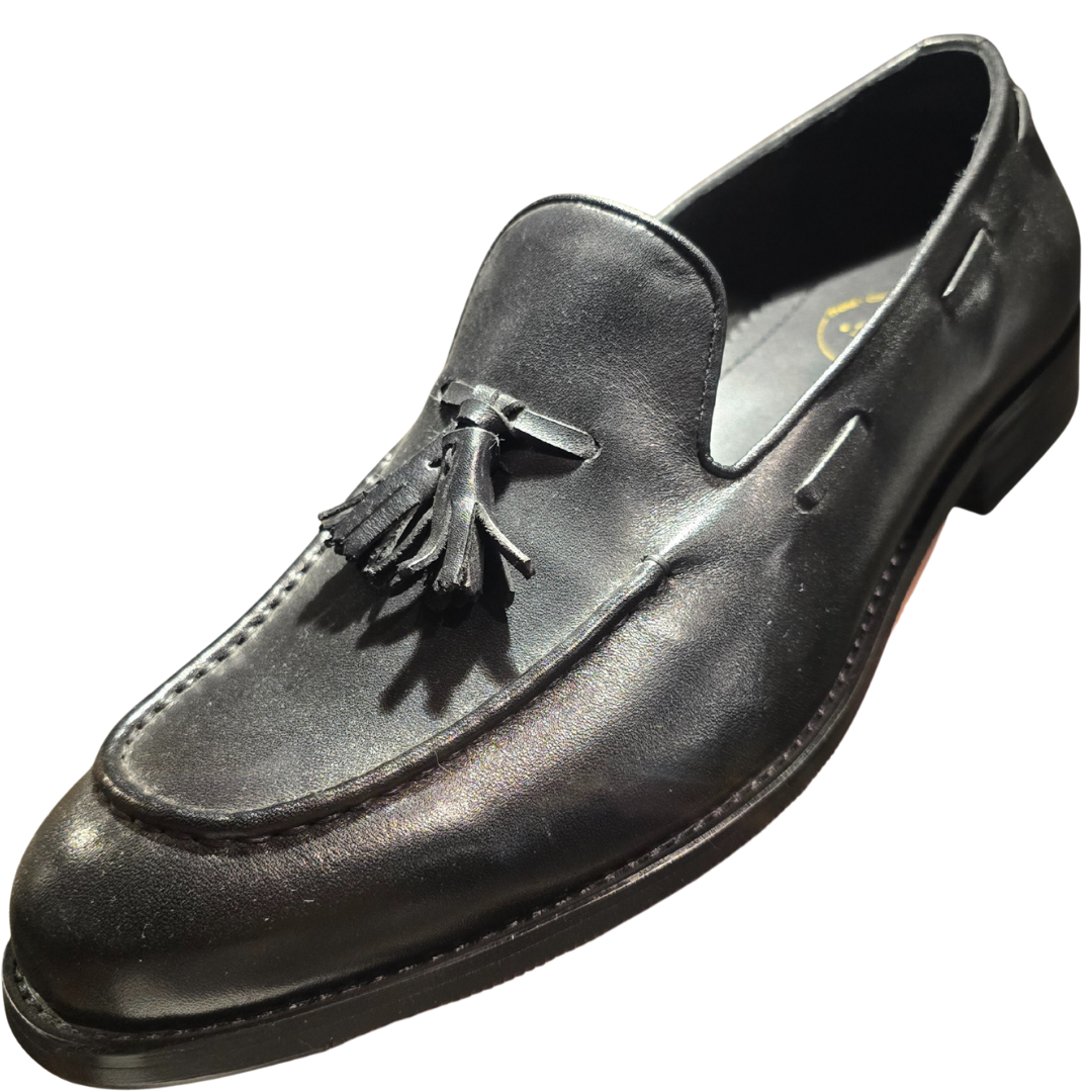 Revic 男裝休閒皮鞋 | CH-06BK｜黑色流蘇樂福皮鞋