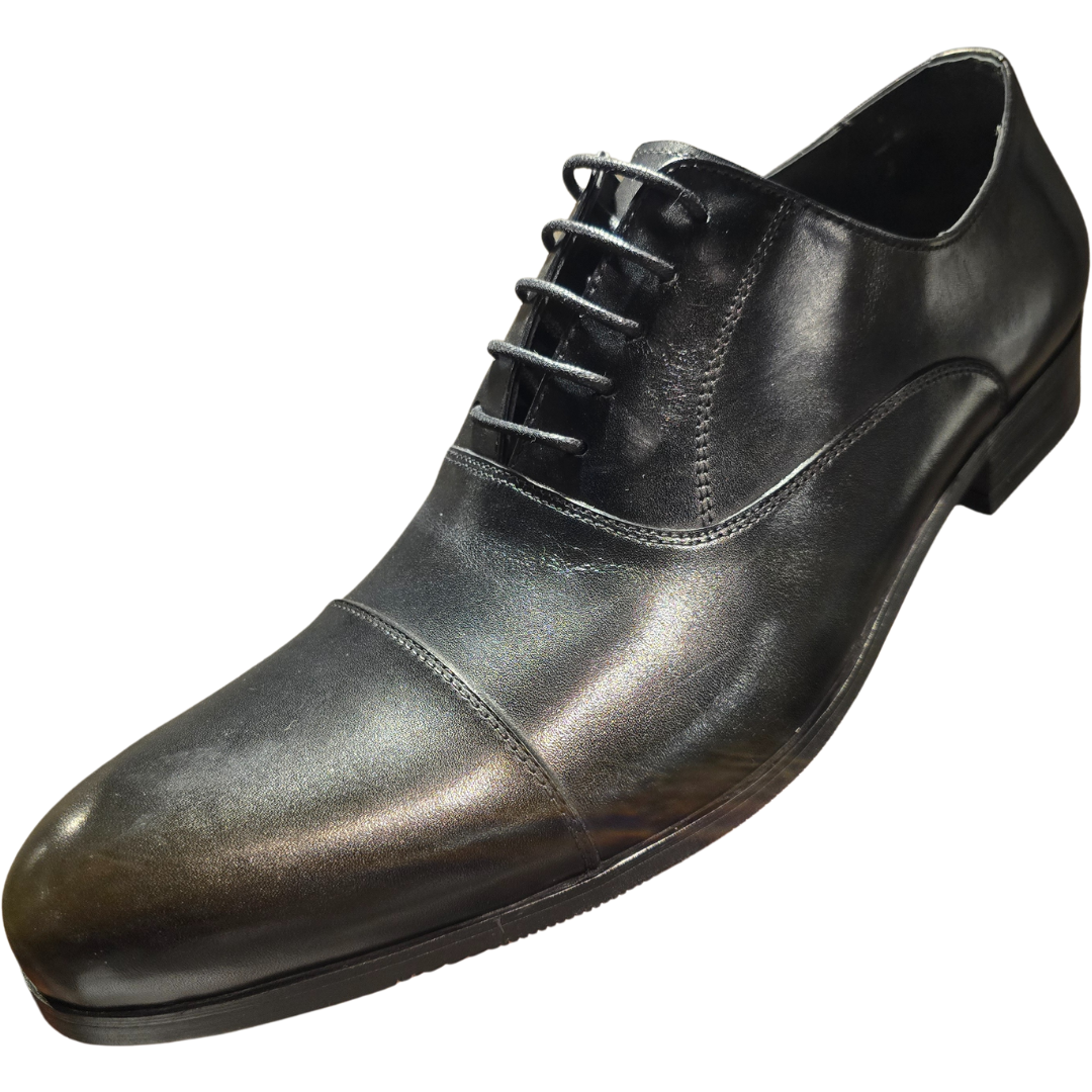 Revic 男裝皮鞋 | OF-C1BK｜黑色橫式雕花牛津皮鞋