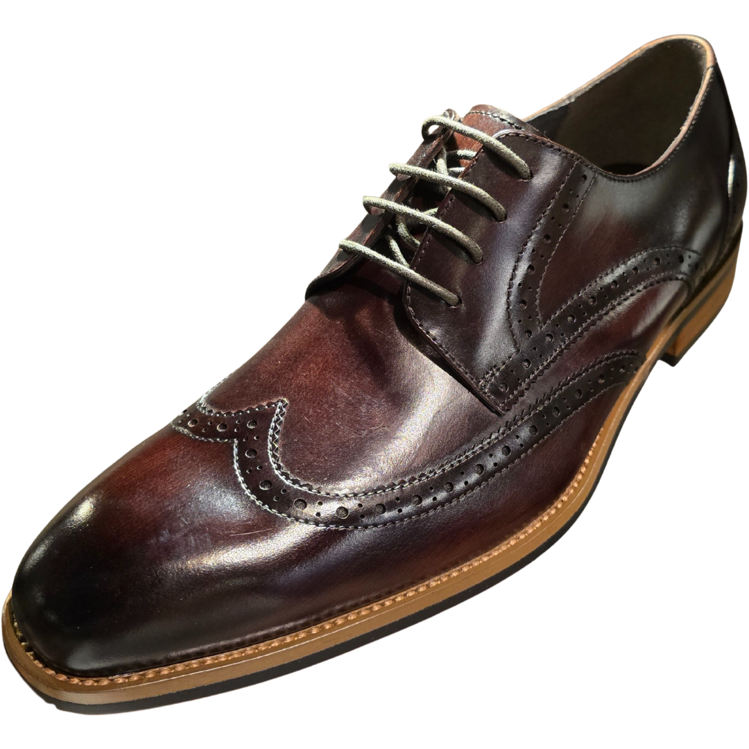 Revic 男裝皮鞋 | OF-37 | 深啡色翼紋德比皮鞋