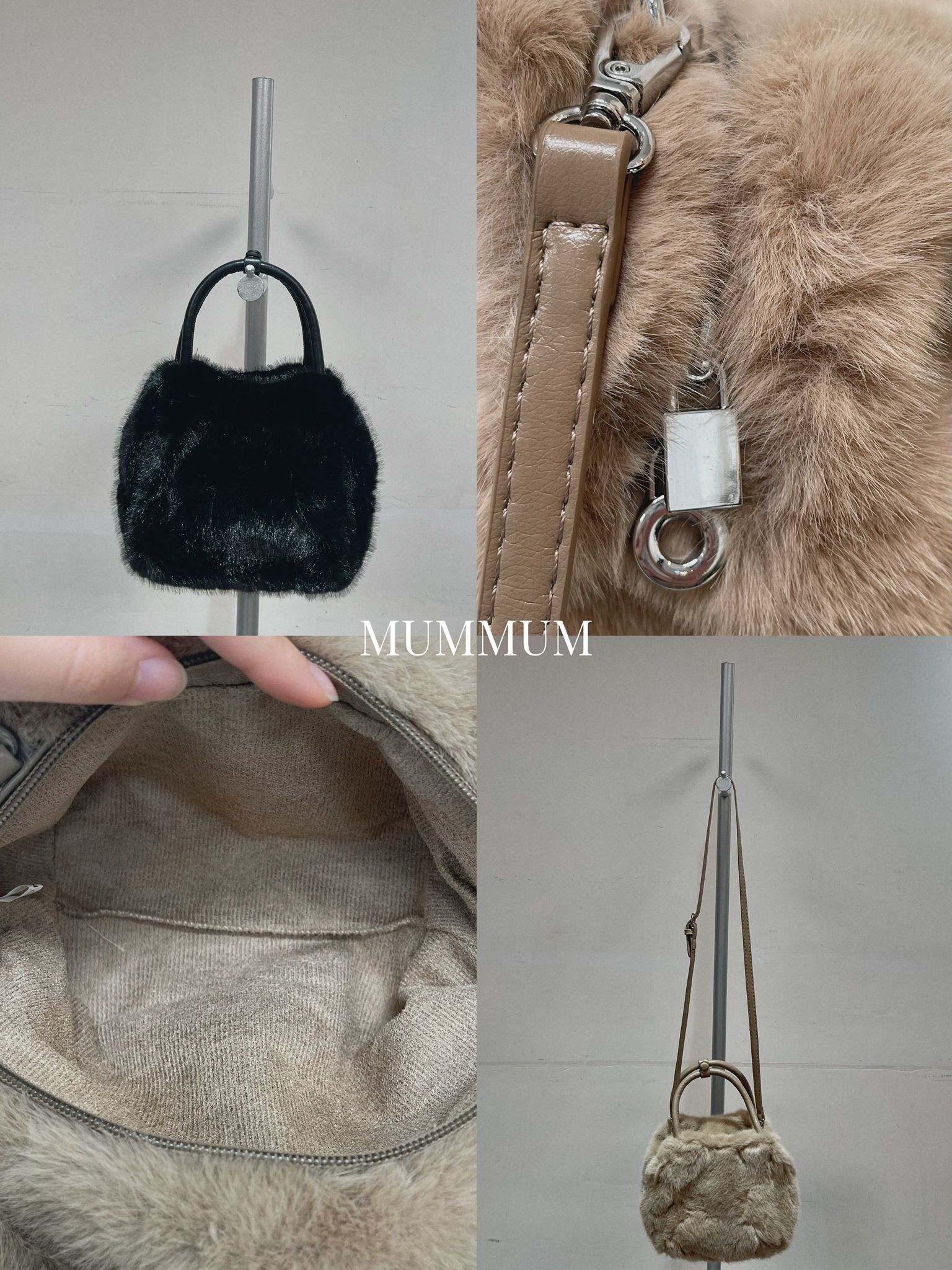 ac1001/毛茸茸少女長短造型袋