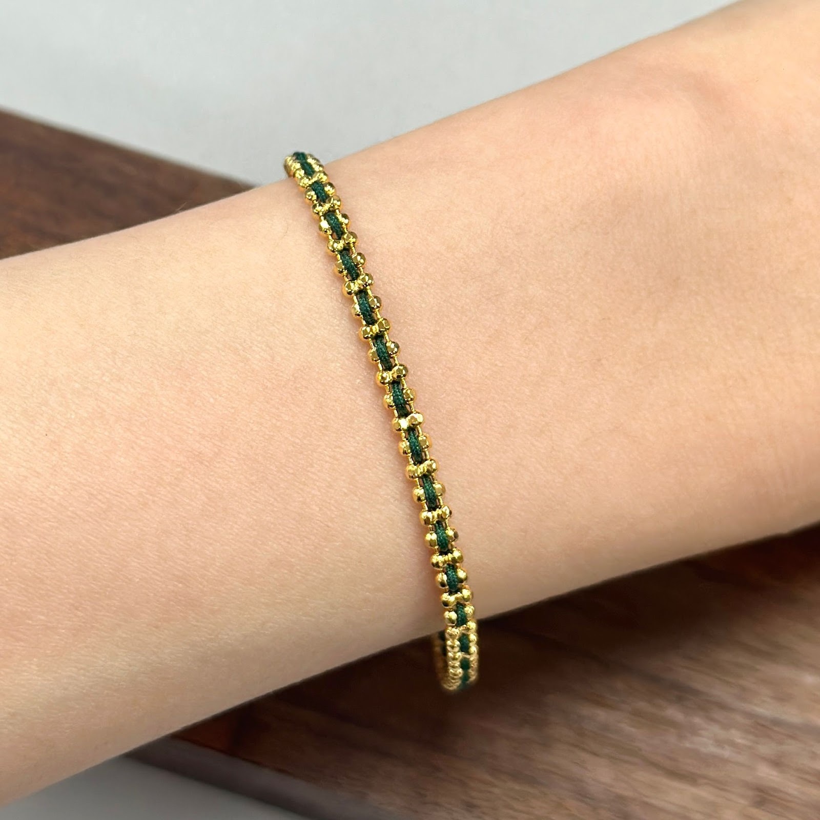 TG024 A10 B2026G 轉運珠綠繩19cm手鏈