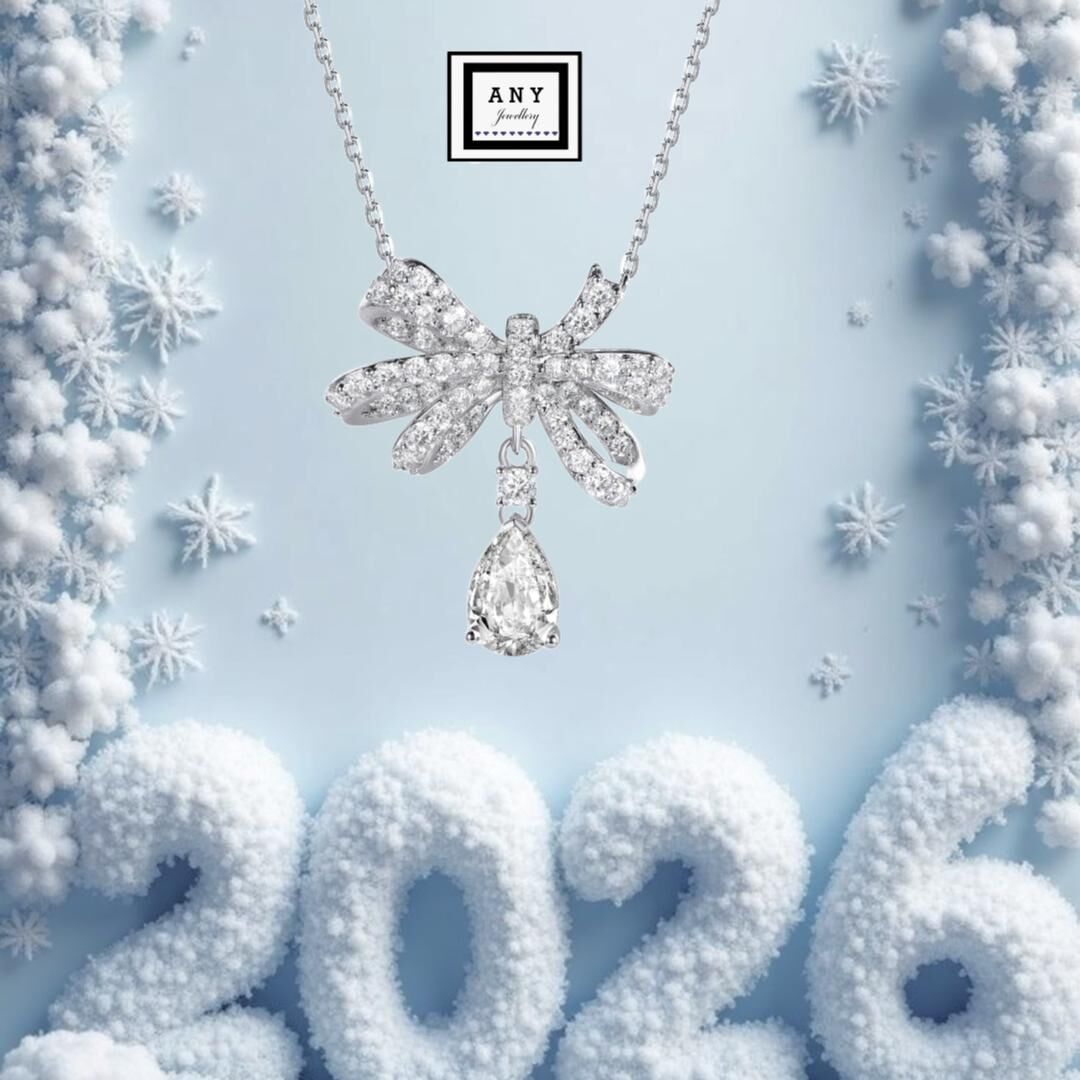 TG035 A21 N2900 1.5 Carat Pear Shape Bow Necklace （莫桑）