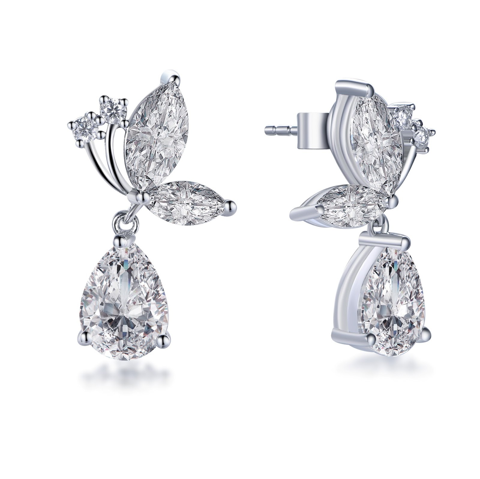 TG036 A22 E4067 1.25 Carat Butterfly Earrings（莫桑）