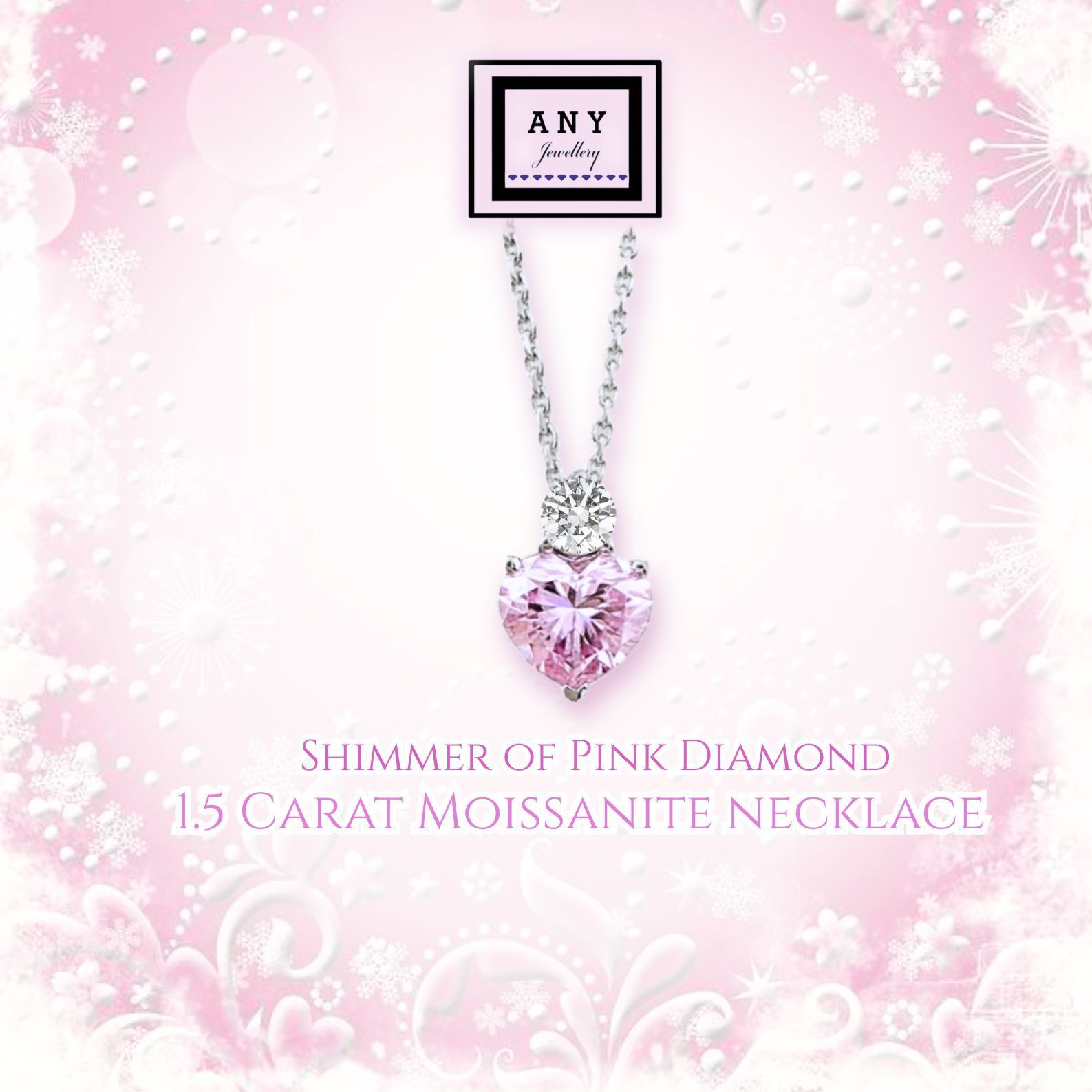 TG041 A27 N2925P 1.5 Carat Heart Necklace（莫桑）