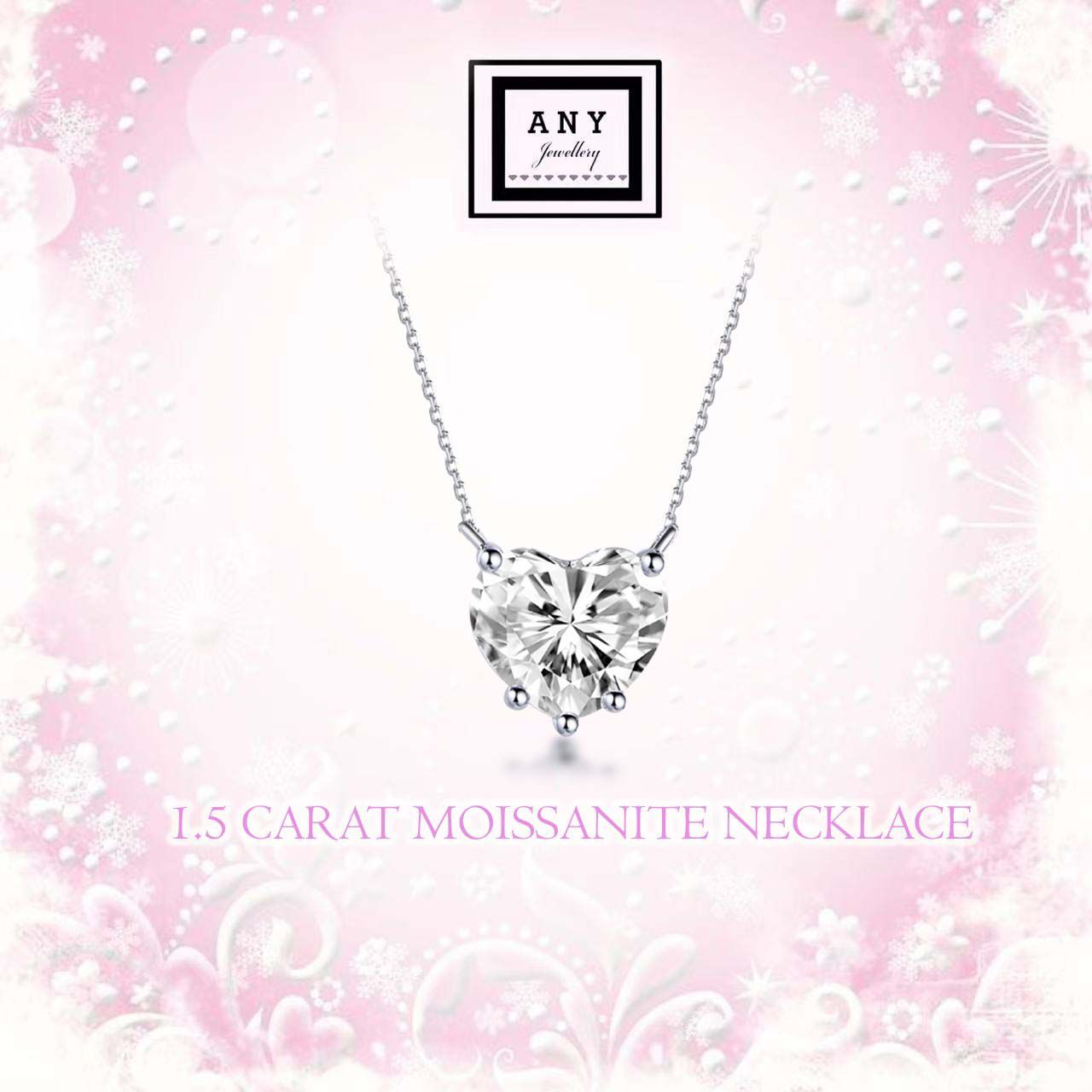 TG046 A32 N2923 1.5 Carat Heart Shape Necklace（莫桑）