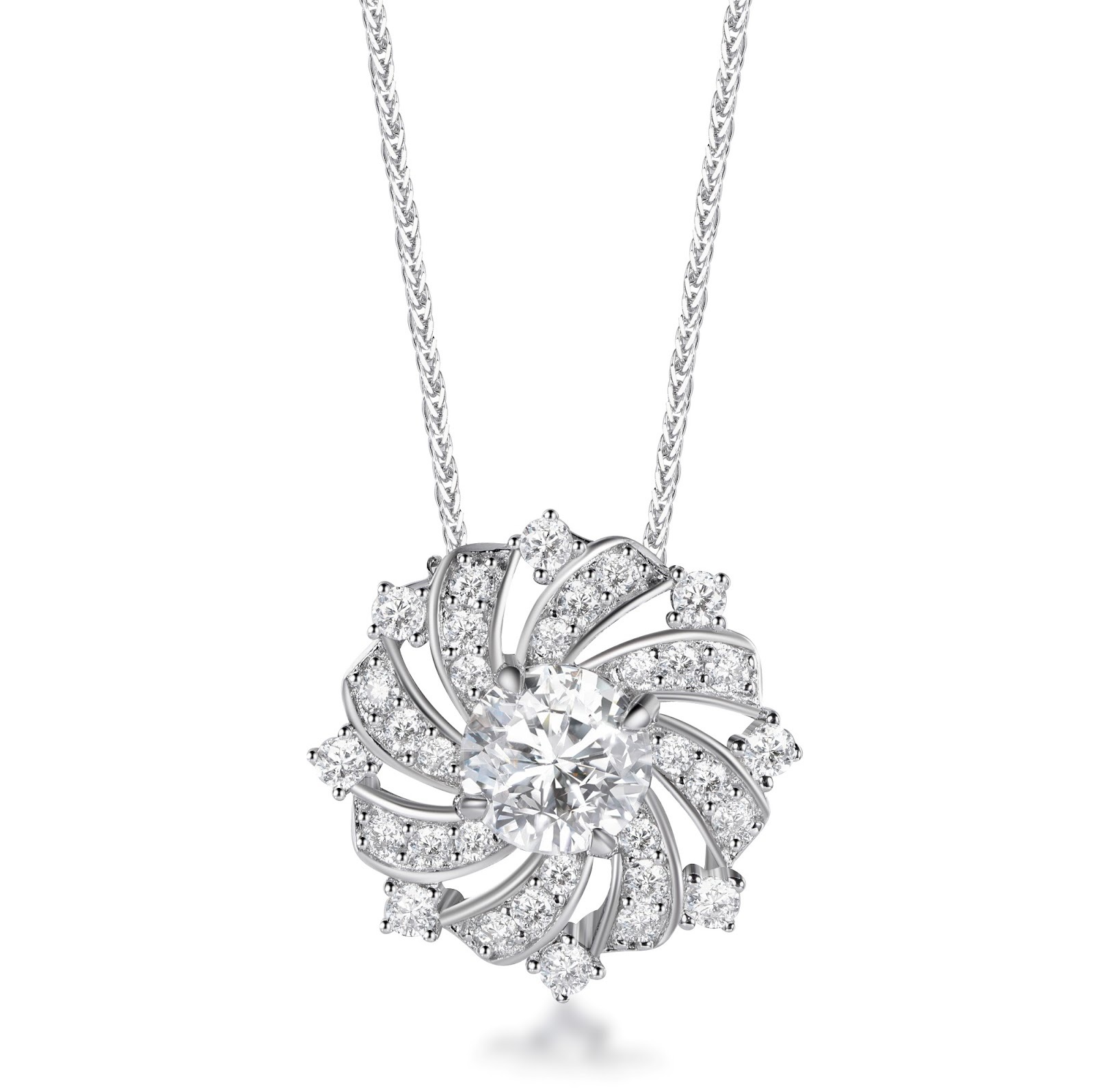 TG047 33A N2915 1 Carat Lucky Wheel Necklace（莫桑）