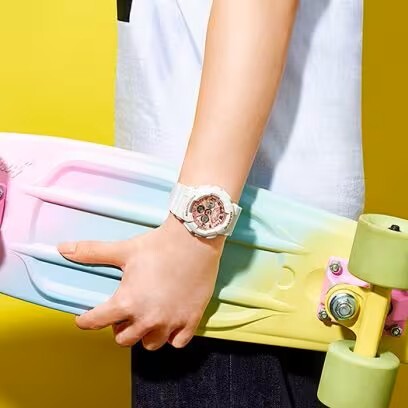 【CASIO 卡西歐】BABY-G 雙顯運動錶玫瑰金面 BA-130-7A1