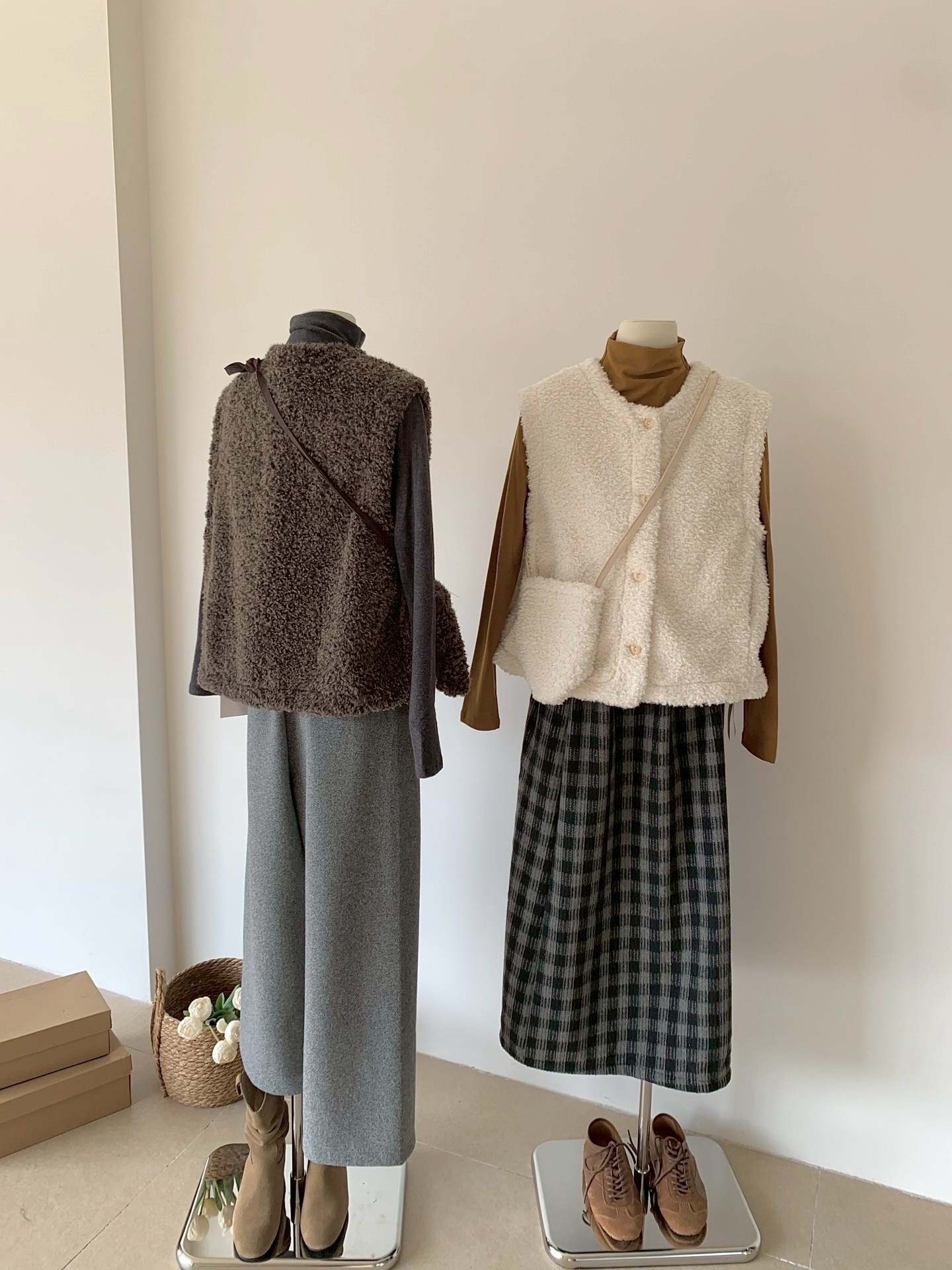 羊羔毛馬甲+毛毛包 RCR1952