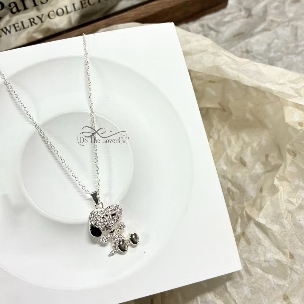 美國 Peanuts｜璀璨星光・3D 立體史努比滿鑽項鍊 (附原廠盒)