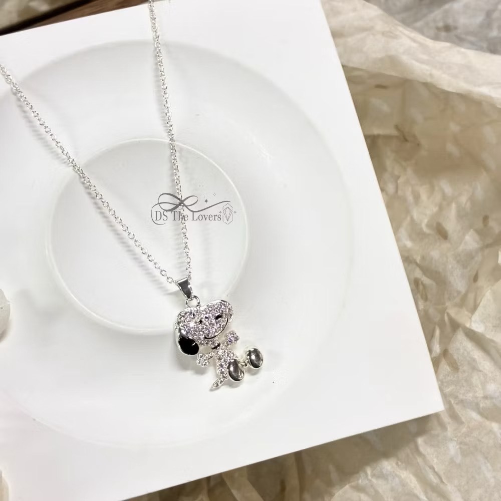 美國 Peanuts｜璀璨星光・3D 立體史努比滿鑽項鍊 (附原廠盒)