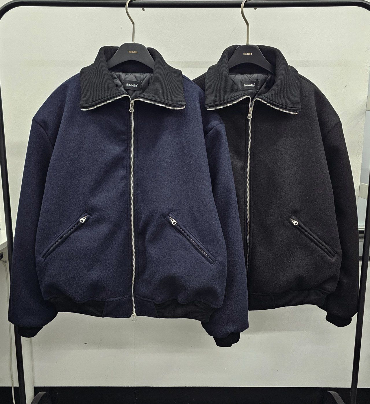 淨色反領拉鍊外套(薄夾棉) HD-064JK