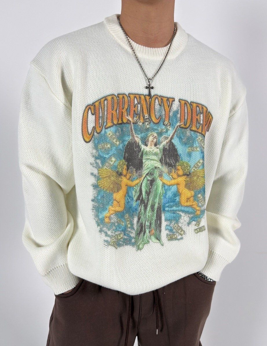 英文字圖案針織衫 HD-065T