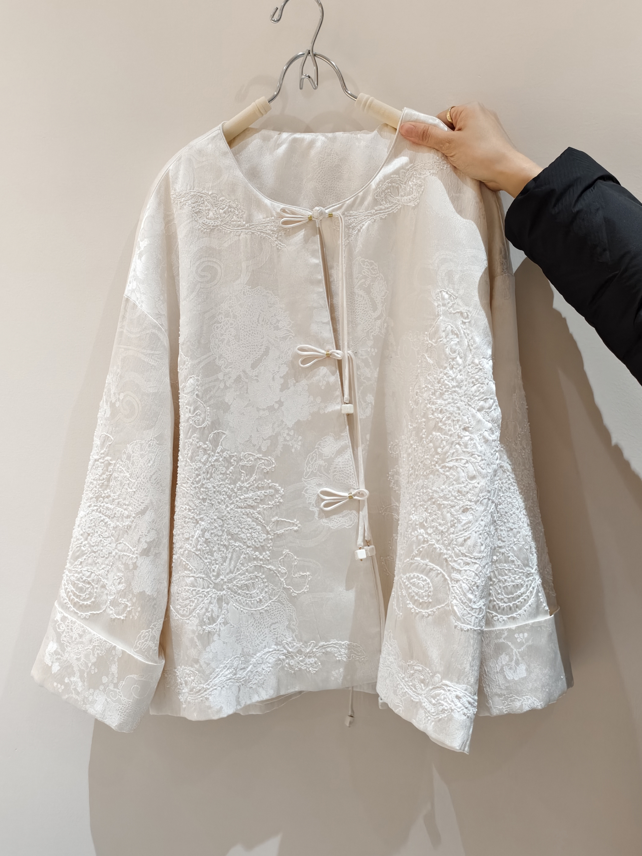 0109An90-春節靚衫-中式外套 (白色)（A90）