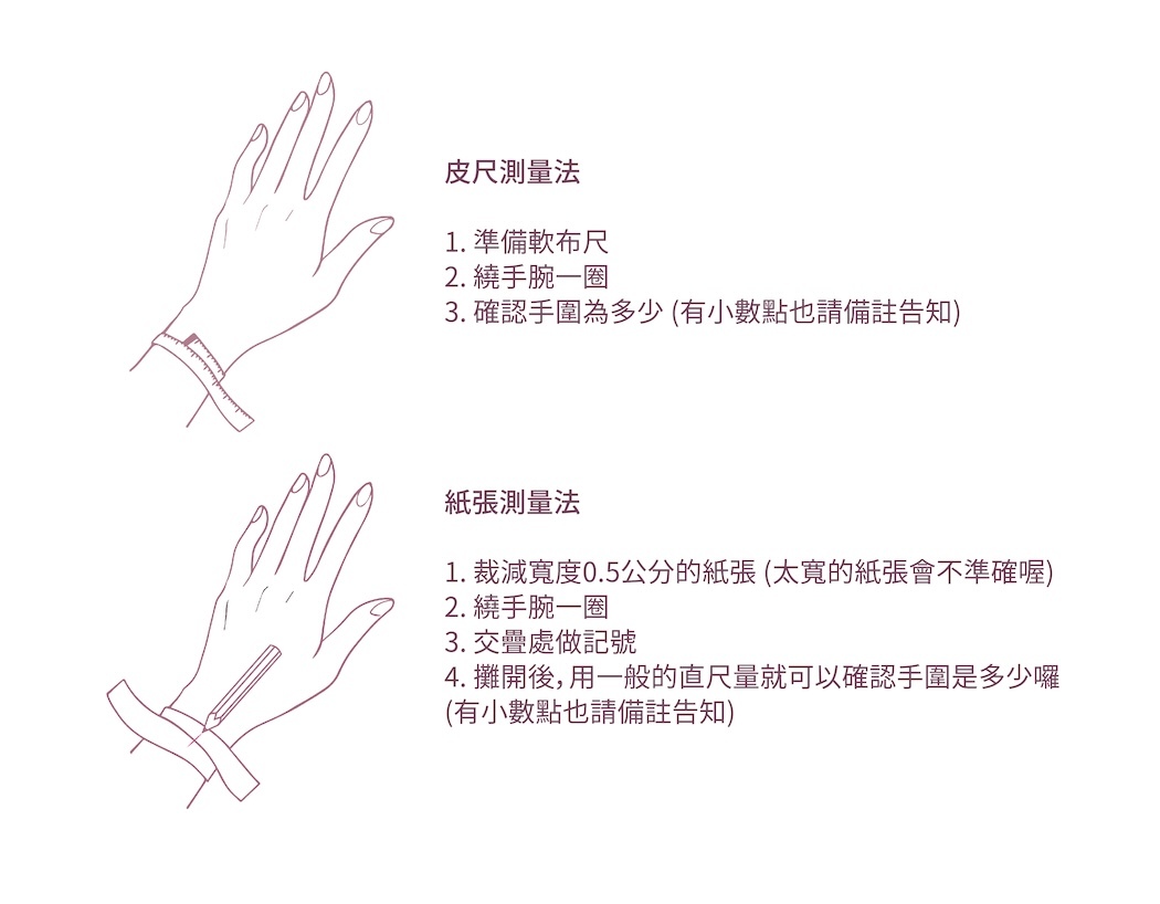 手圍可以客製化，若你沒有找到貼近你的手圍，歡迎私訊我們官方Line。