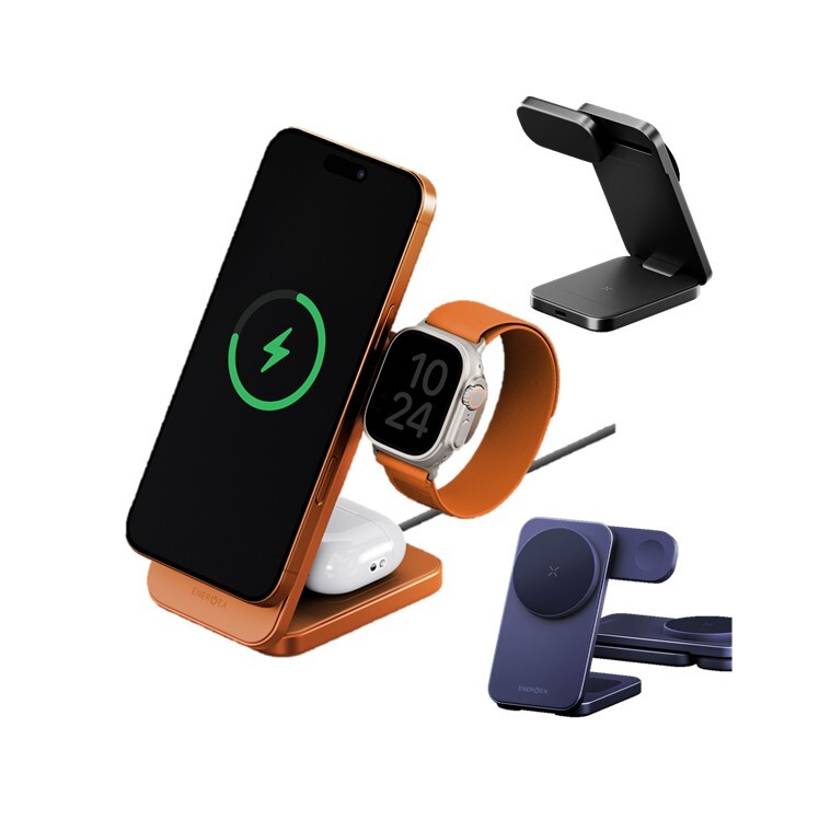 Energea MagTrio 2 Qi2 25W 3-in-1 折疊式磁吸快速無線充電器