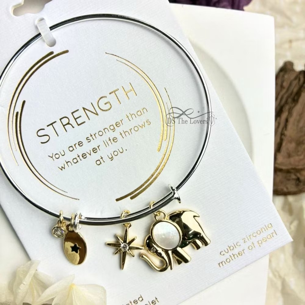 美國 Unwritten ｜內在力量 ・大象珍珠母貝雙色手環 (Strength)