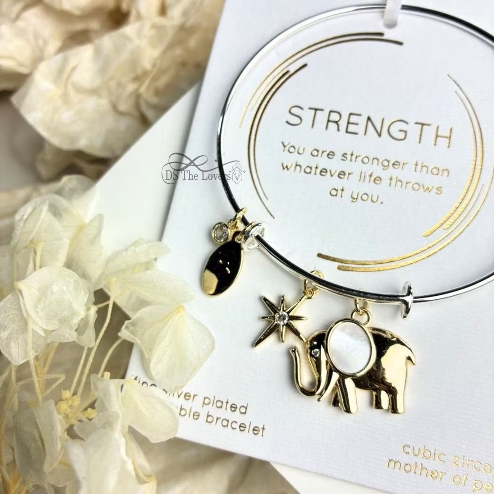 美國 Unwritten ｜內在力量 ・大象珍珠母貝雙色手環 (Strength)