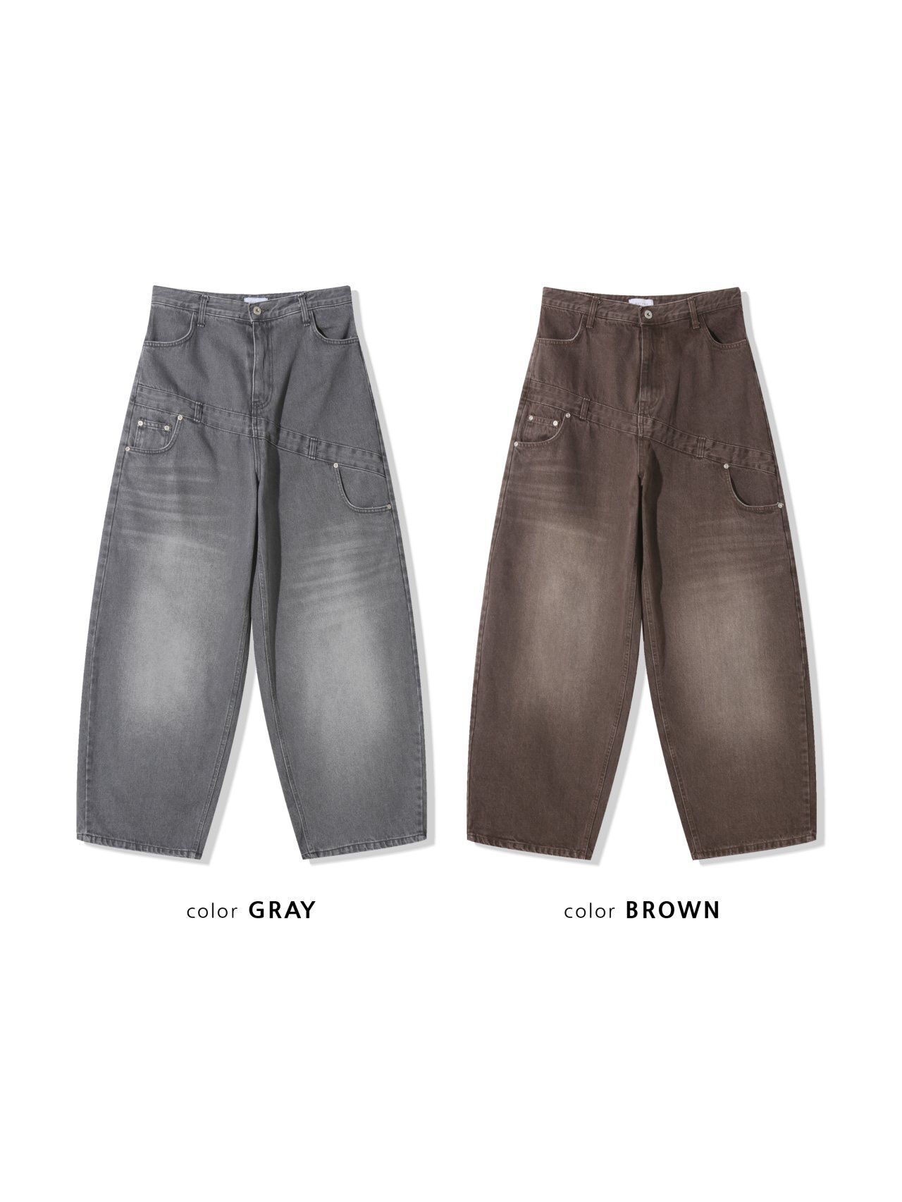 洗水淨色鬆身褲 GATHER-044P