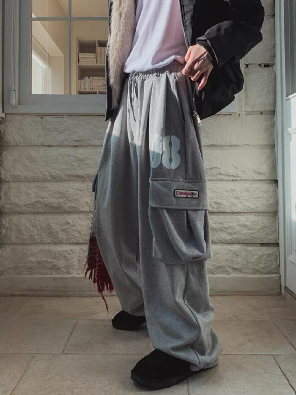 數字可束腳工裝運動褲 GATHER-045P