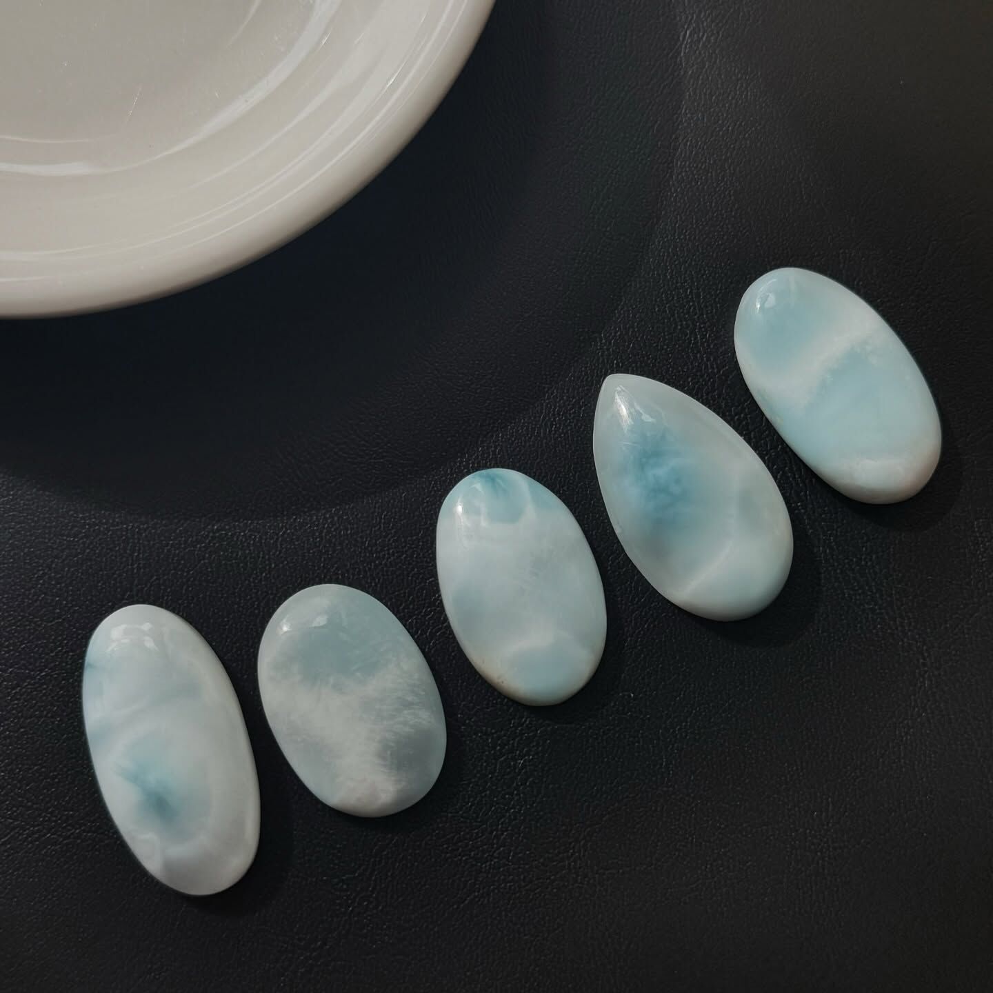 [原石] 玉化 拉利瑪海紋石 水晶蛋面