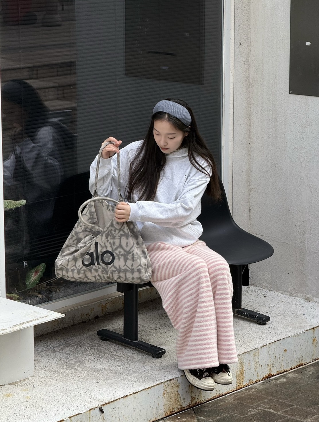 ALO 大號托特包 手提包 灰白色