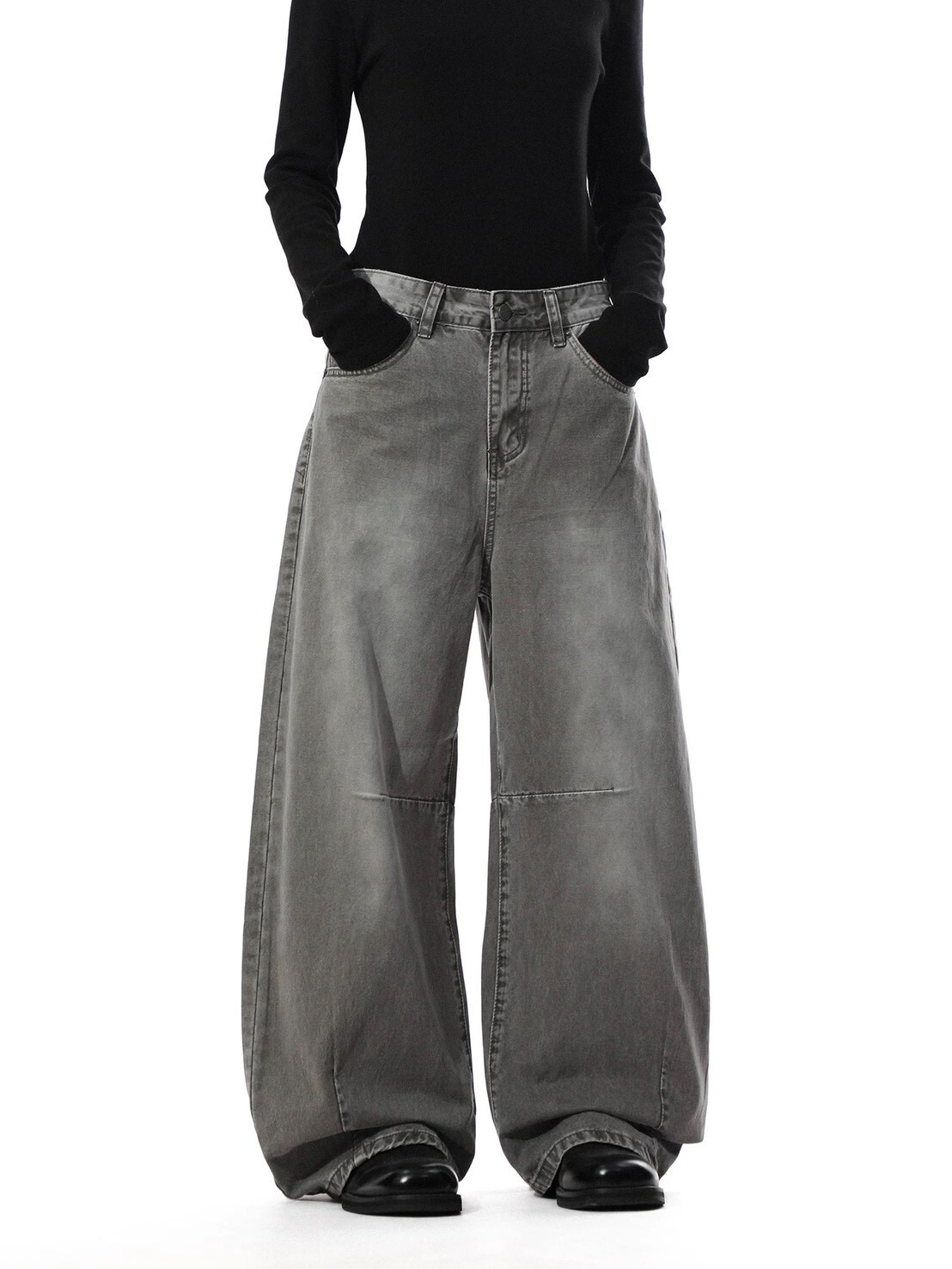 《S.V》煙灰霧感牛仔褲