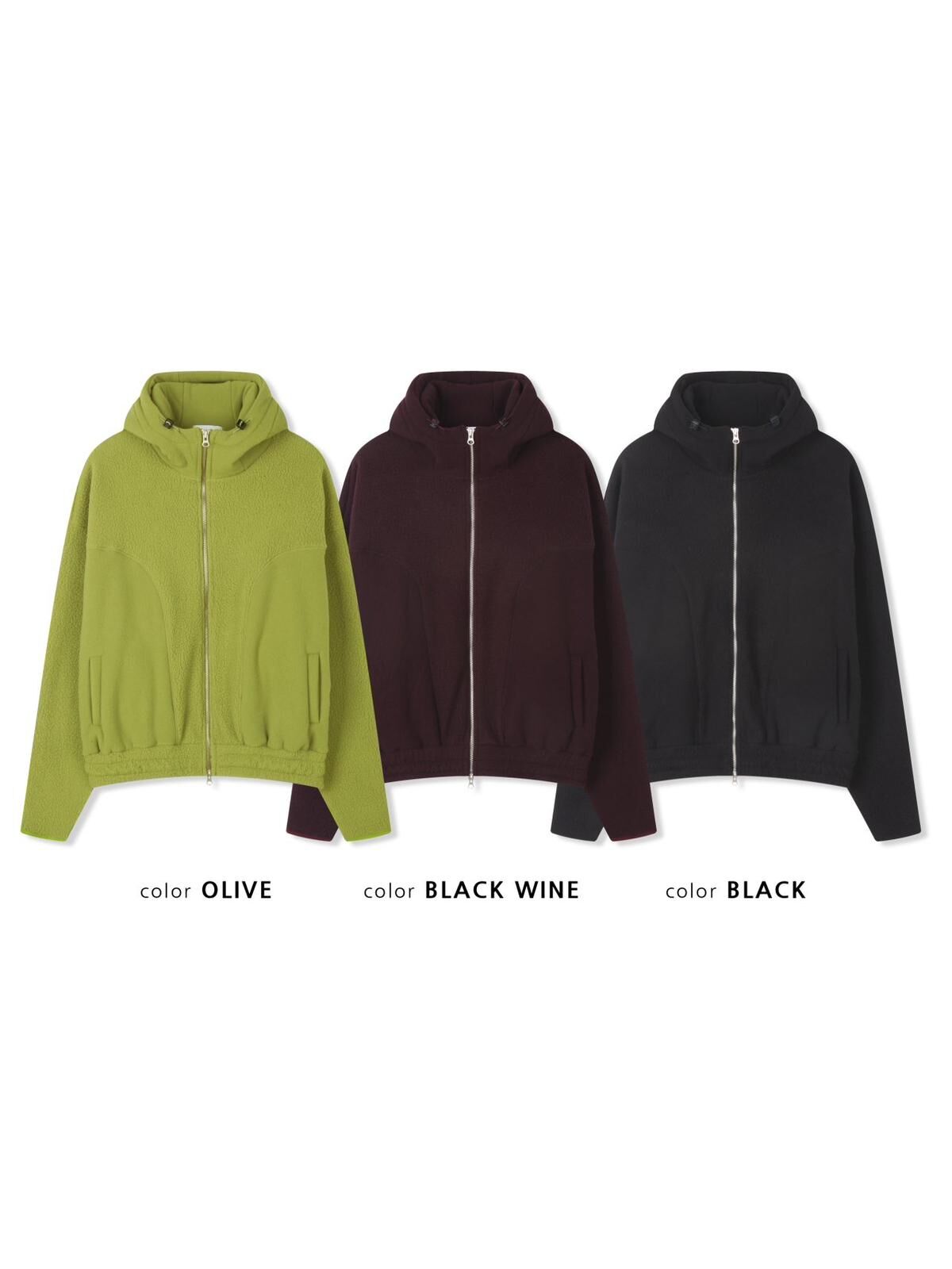 淨色連帽拉鍊外套 GATHER-054JK