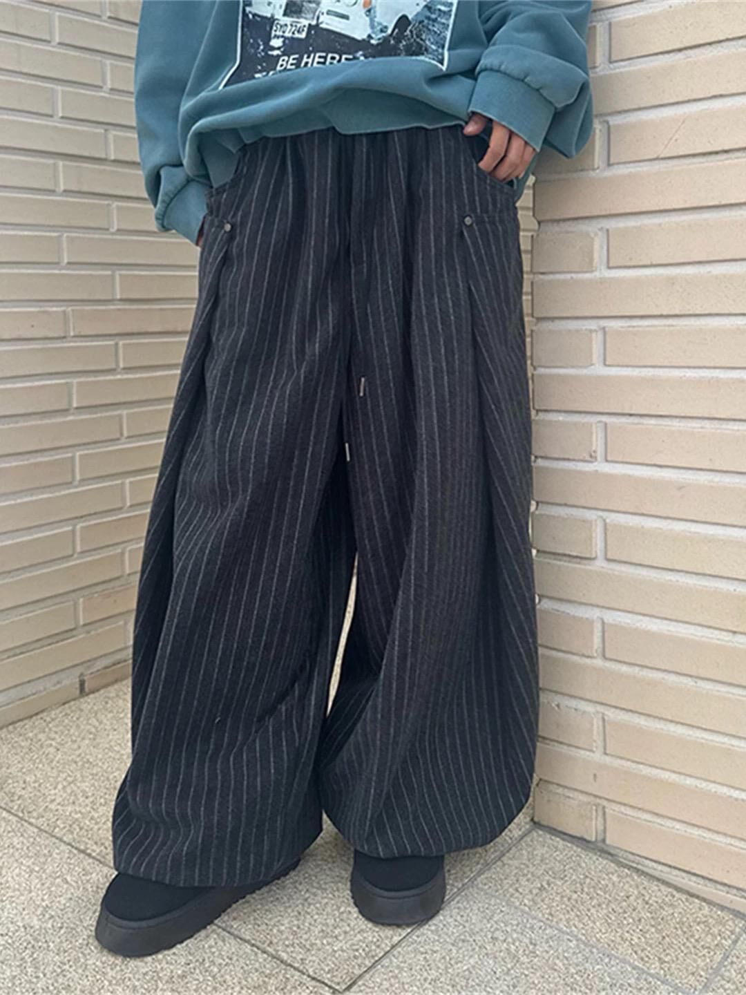 直紋鬆身褲 GATHER-057P