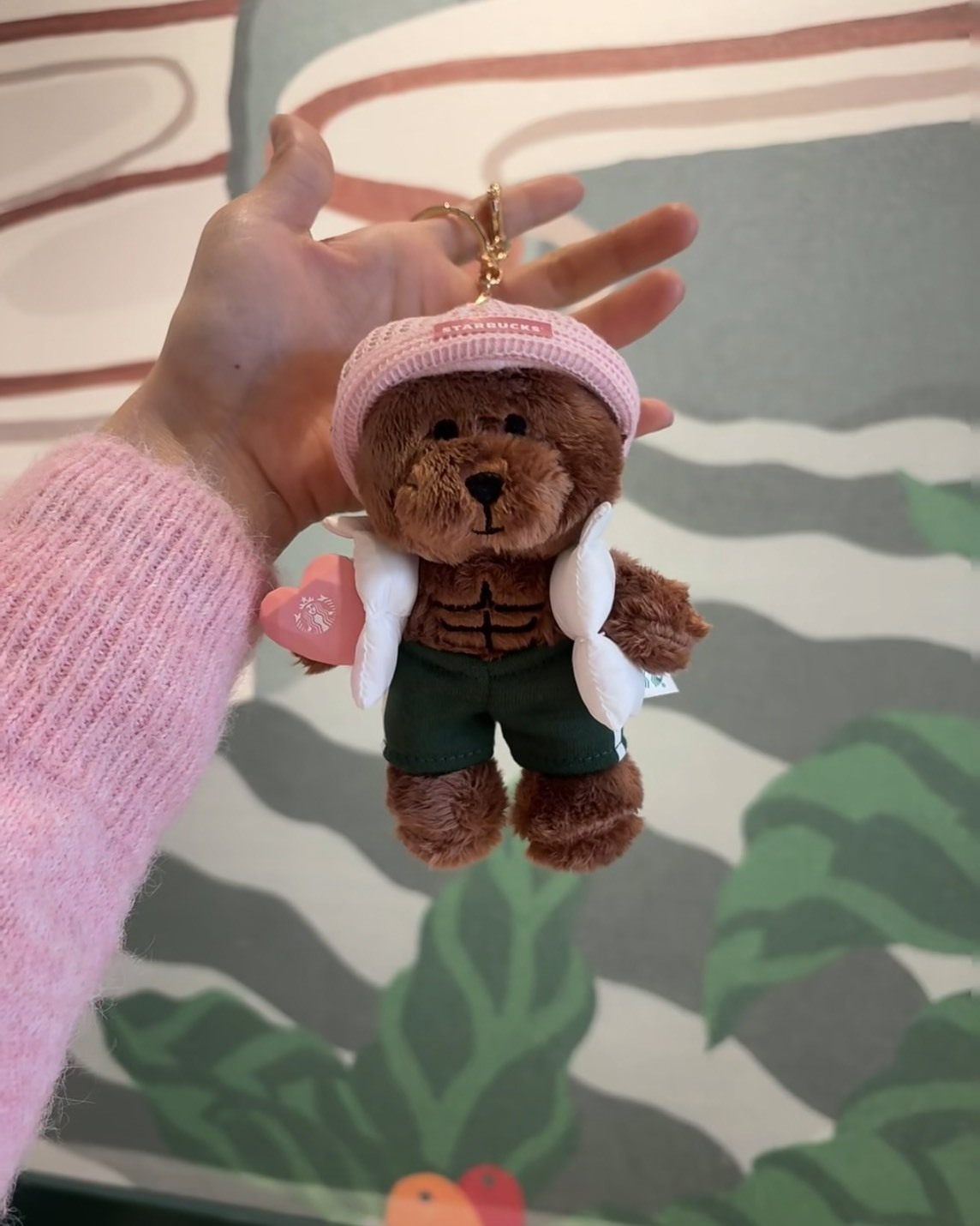 STARBUCKS 星巴克 腹肌小熊 毛絨娃娃 吊飾