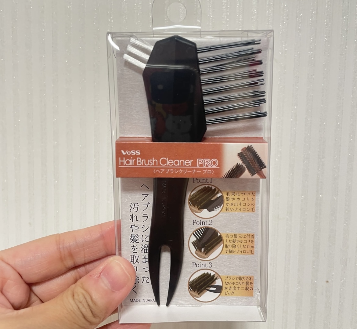 JP 日本製 Vess 專業 3WAY多功能毛髮梳清潔刷 2033 TK260109
