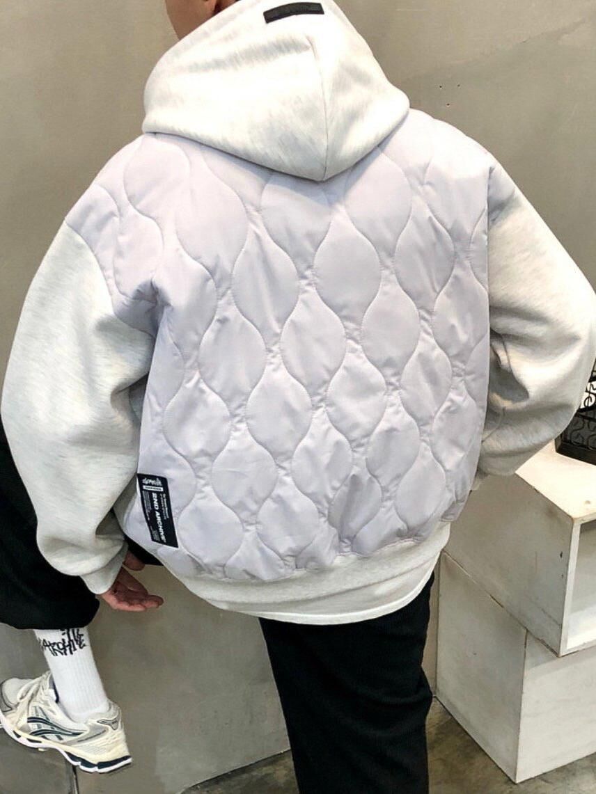 英文字連帽拉鍊外套(薄夾棉) 2nd-305JK