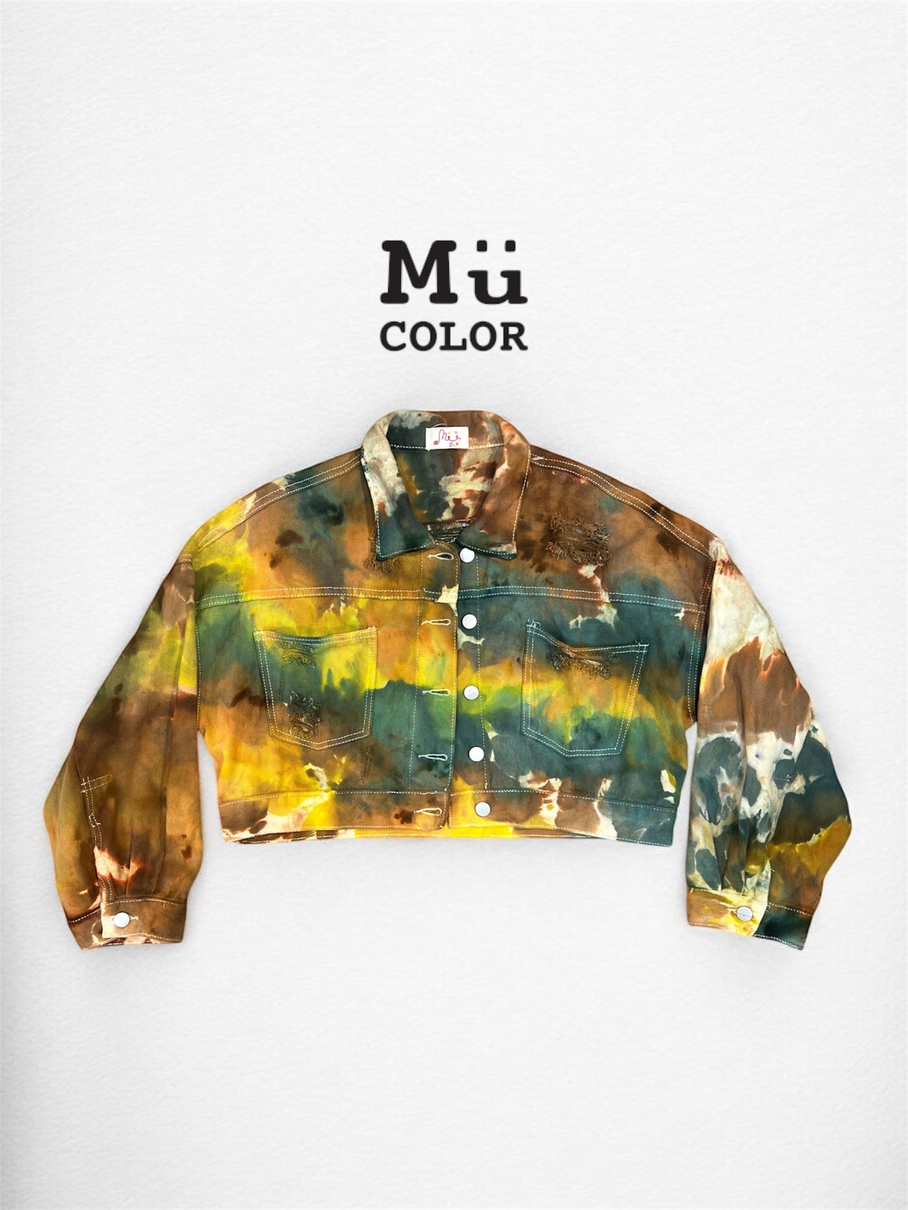 慕慕卡樂 / ice dyed jacket 手染短版牛仔外套 / 森林系
