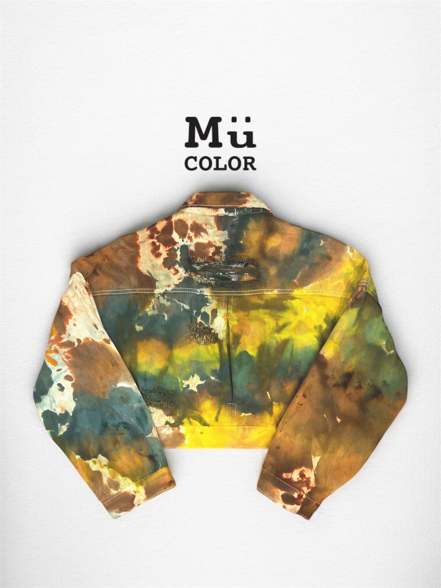 慕慕卡樂 / ice dyed jacket 手染短版牛仔外套 / 森林系