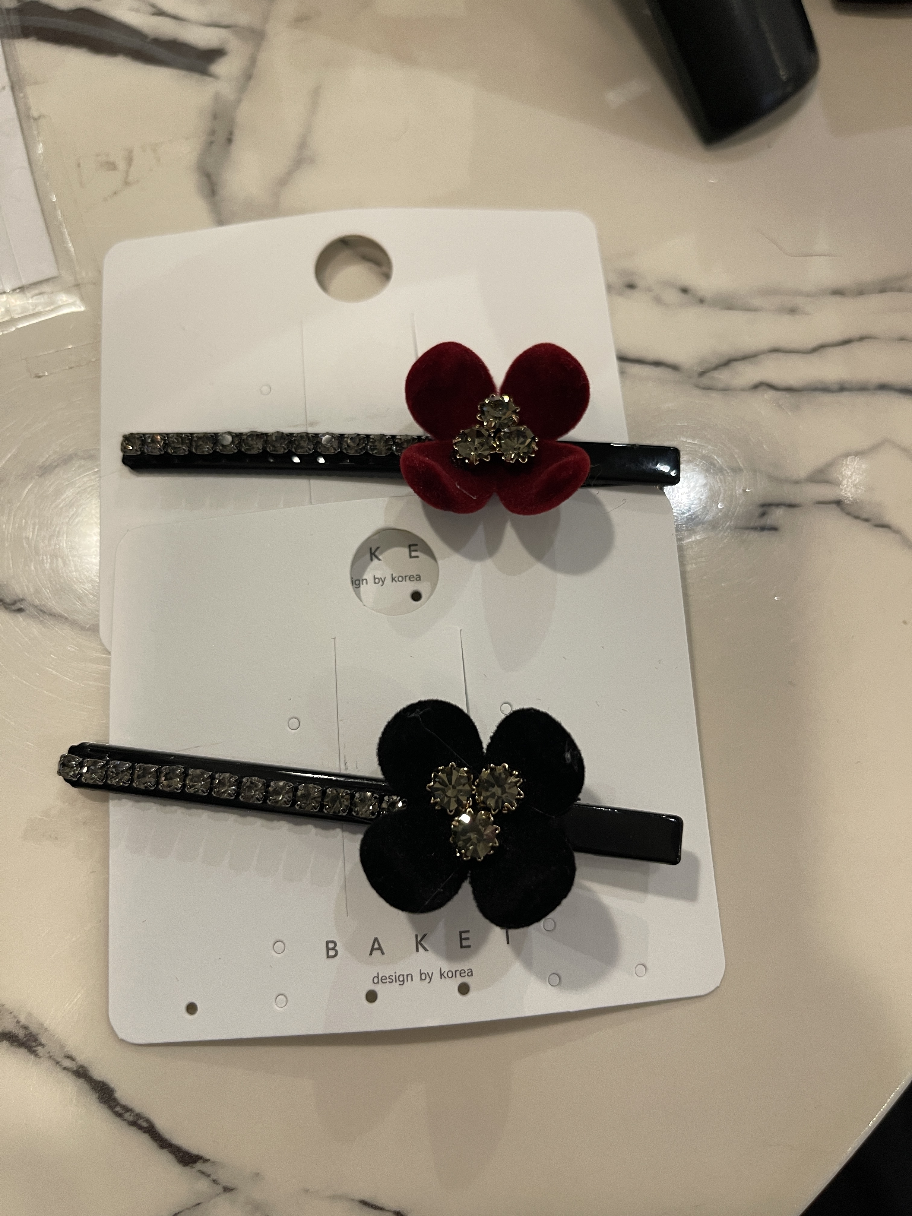 4葉花&閃石 一字夾