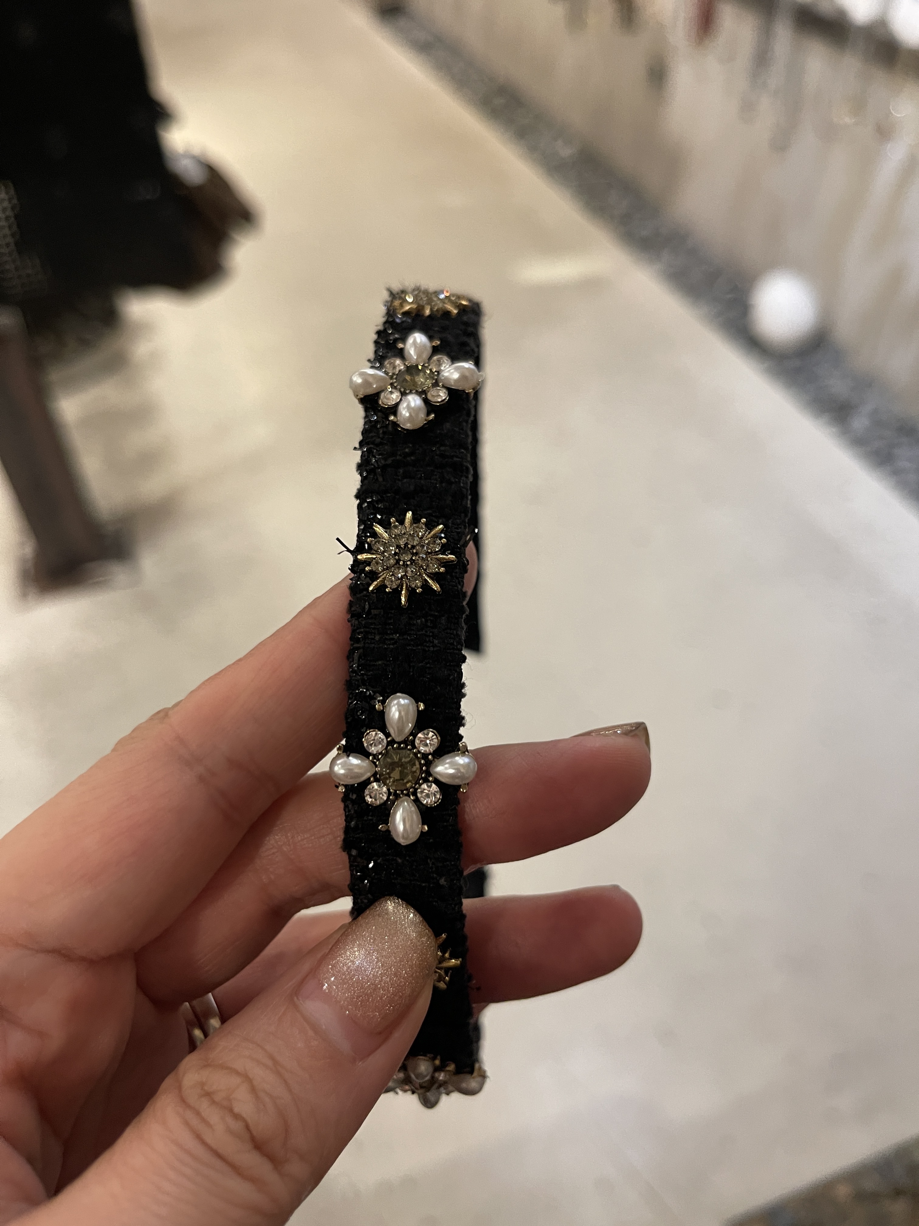 珍珠Tw頭箍 *黑色