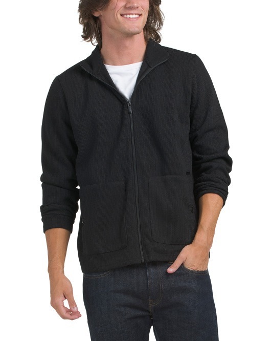 【預購】KARL LAGERFELD PARIS H010957 男裝長袖針織拉鍊外套