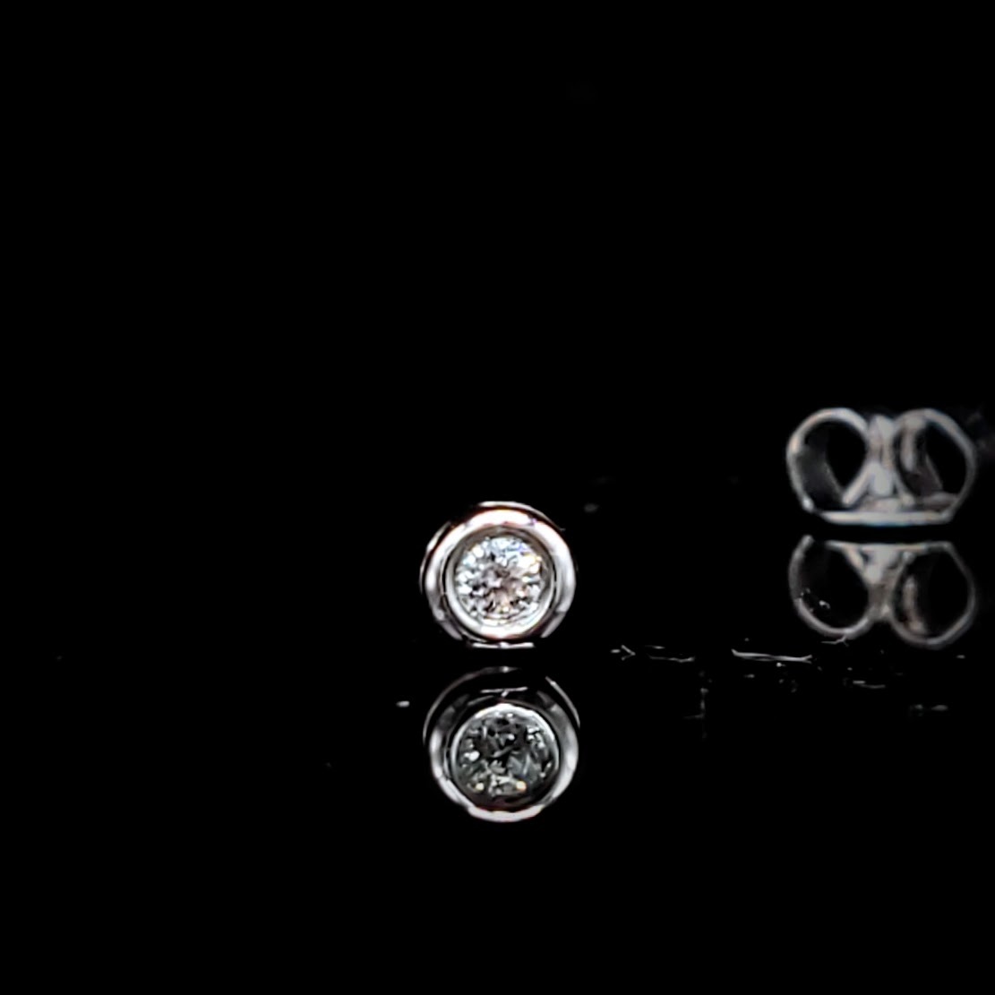 全新18K白金【主石2份鑽石】單耳環