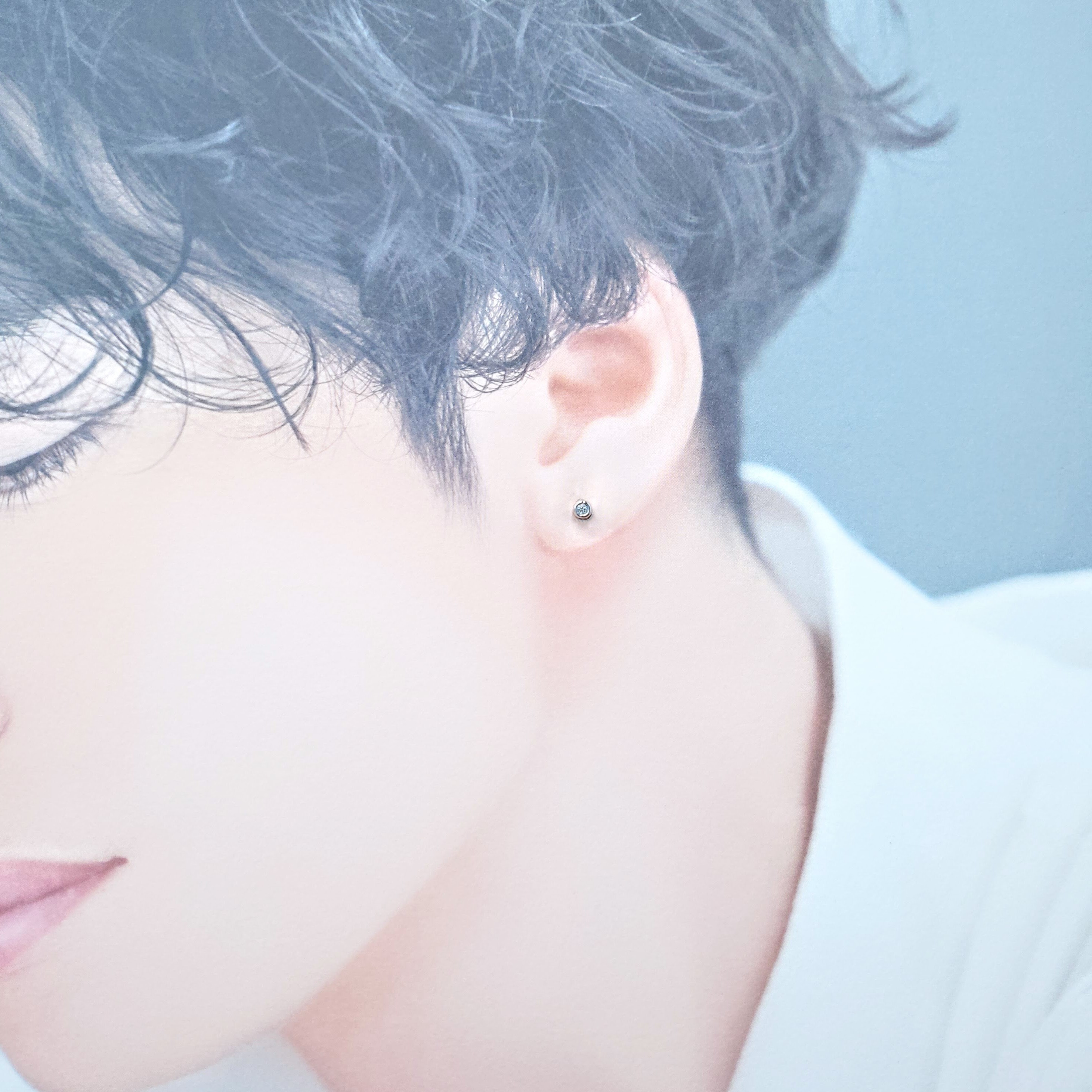 全新18K白金【主石2份鑽石】單耳環