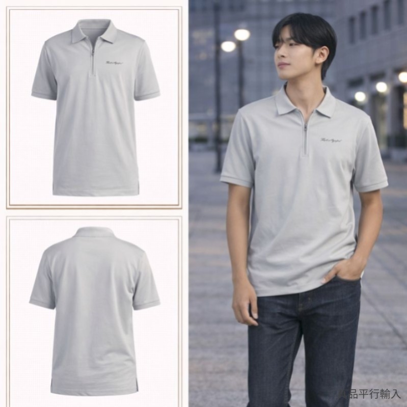 【預購】KARL LAGERFELD PARIS H010964 男裝半拉鏈POLO短袖