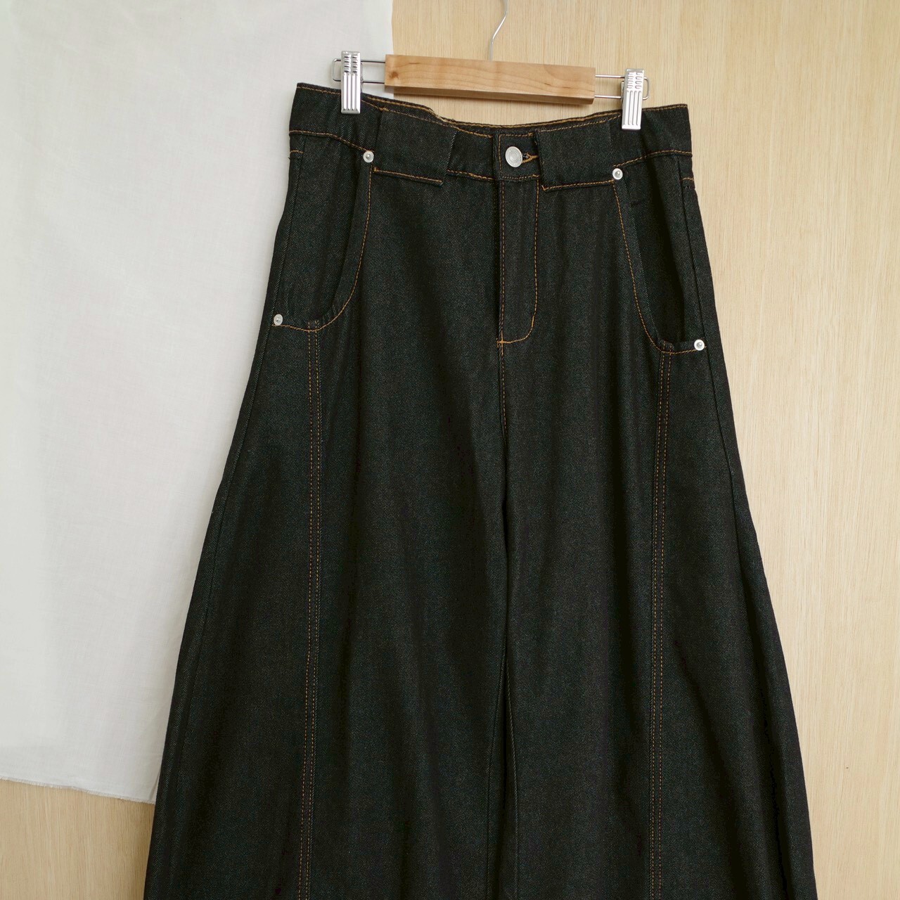 大推！高級感牛仔原色彎刀褲