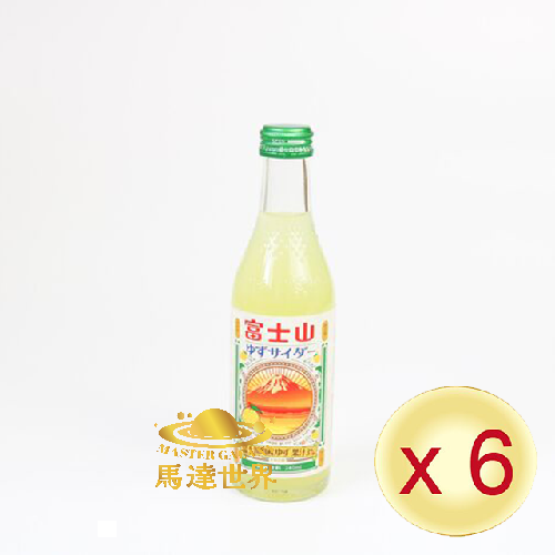 【6支優惠】富士山柚子梳打汽水 果汁梳打 240ml 日本直送 此日期前最佳：2026/7/26