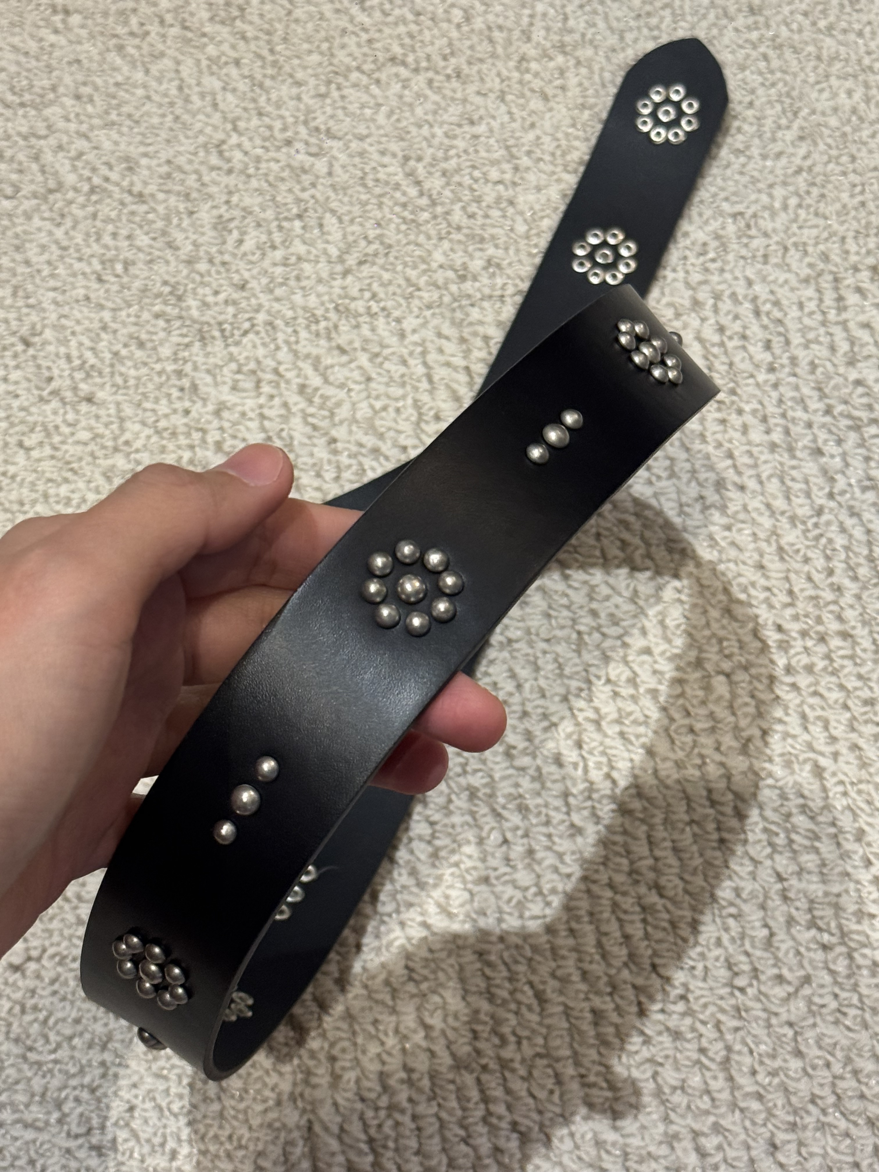 (訂購)個性珠珠皮帶 AC0105(黑)