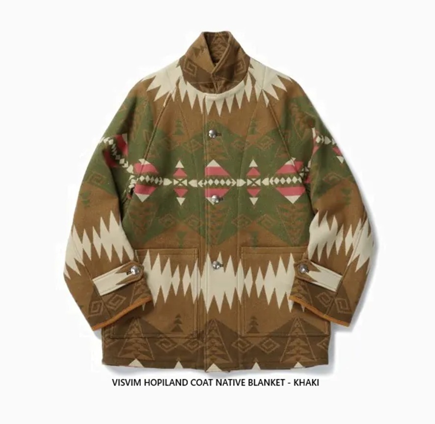 ON SALE: VISVIM HOPILAND COAT NATIVE BLANKET - KHAKI SIZE 2 PRE ORDER ITEM (預訂中)