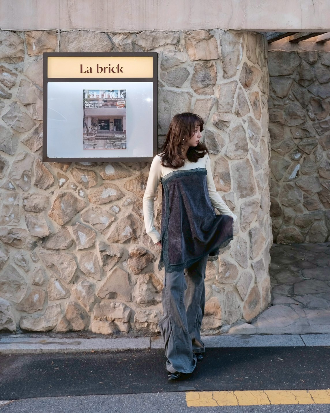 #DD51抓皺修身大長腿褲