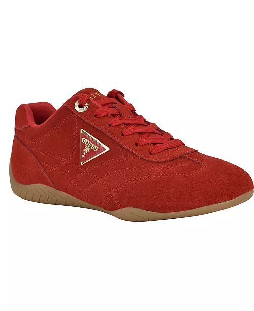 [USW] GUESS RED GABIEY WOMEN'S SUEDE LACE-UP SNEAKER, UZZ634 (UZZ634)